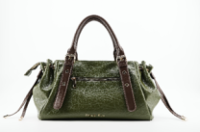 olive-green vintage-style handbag