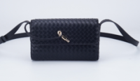 black textured crossbody bag