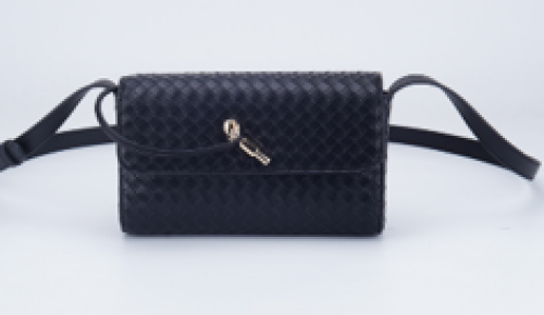 black textured crossbody bag