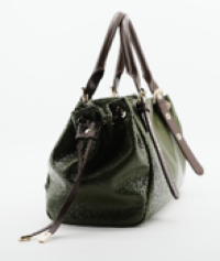 olive-green vintage-style handbag