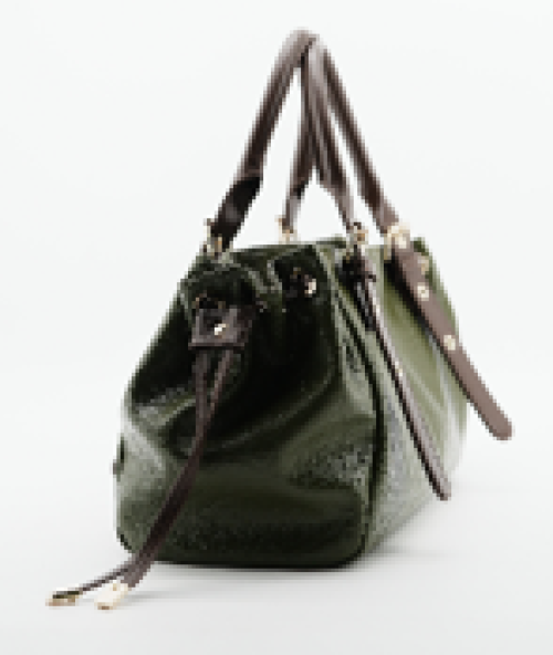 olive-green vintage-style handbag
