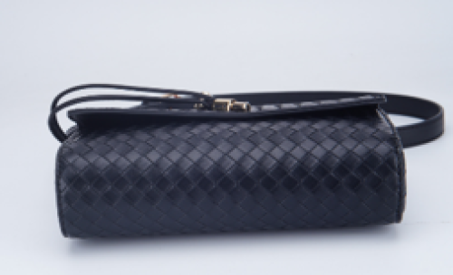 black textured crossbody bag