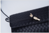 black textured crossbody bag