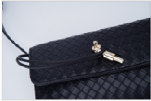 black textured crossbody bag