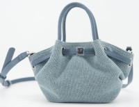 soft grey leather handbag