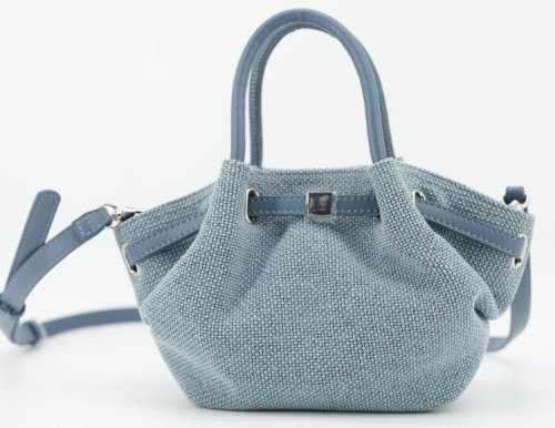 soft grey leather handbag