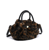 soft grey leather handbag