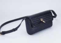 black textured crossbody bag