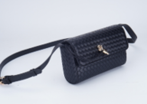 black textured crossbody bag
