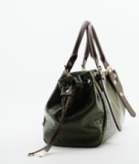 olive-green vintage-style handbag