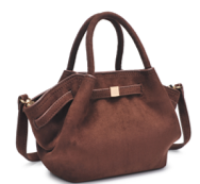 soft grey leather handbag