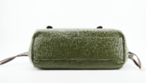 olive-green vintage-style handbag