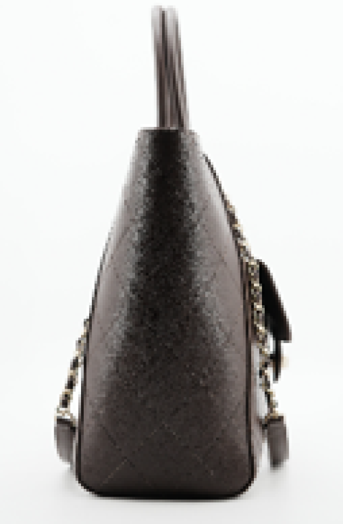 elegant dark brown quilted tote
