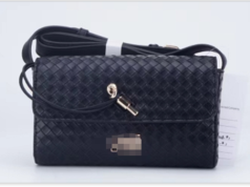black textured crossbody bag