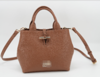 chic brown textured tote